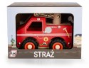 Drewniane auto z oponami Straż Pożarna