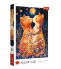 Puzzle 500 elementów Koty pocałunek w świetle księżyca