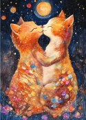 Puzzle 500 elementów Koty pocałunek w świetle księżyca
