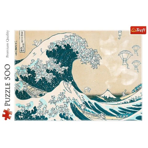 Puzzle 500 elementów Wielka kocia fala