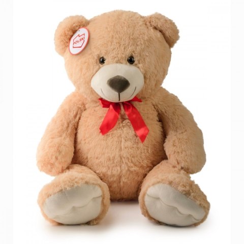 Maskotka Miś beżowy z czerwoną kokardą 100 cm