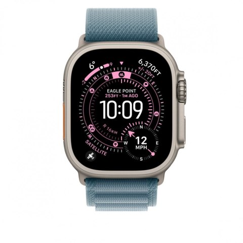 Opaska Alpine w kolorze jasnoniebieskim do koperty 49 mm - rozmiar L - elementy z tytanu w kolorze naturalnym Opaska Alpine w kolorze jasnoniebieskim do koperty 49 mm - rozmiar L - elementy z tytanu w kolorze naturalnym