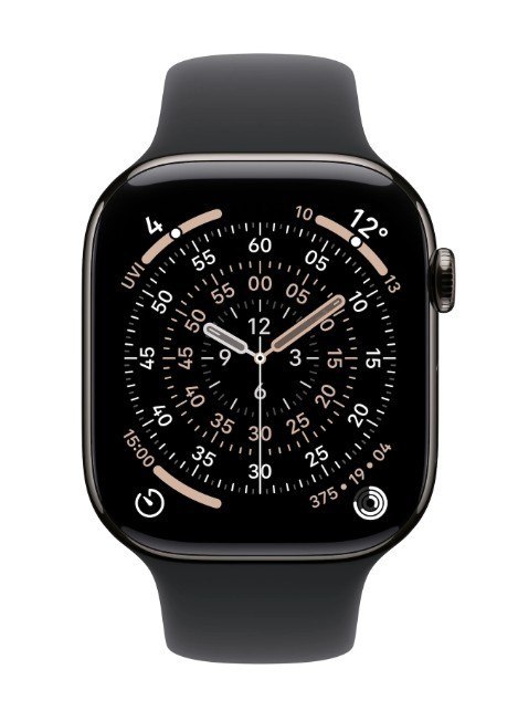 Watch Series 11 GPS + Cellular, koperta 42 mm z tytanu w kolorze łupku, pasek sportowy w kolorze czarnym - rozmiar M/L Watch Series 11 GPS + Cellular, koperta 42 mm z tytanu w kolorze łupku, pasek sportowy w kolorze czarnym - rozmiar M/L