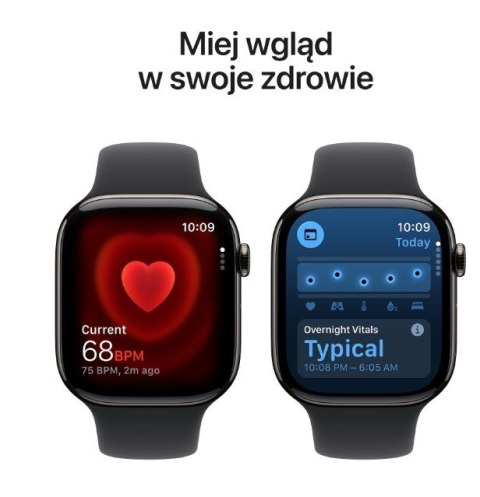 Watch Series 11 GPS + Cellular, koperta 42 mm z tytanu w kolorze łupku, pasek sportowy w kolorze czarnym - rozmiar S/M Watch Series 11 GPS + Cellular, koperta 42 mm z tytanu w kolorze łupku, pasek sportowy w kolorze czarnym - rozmiar S/M
