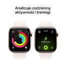 Watch Series 11 GPS + Cellular koperta 42 mm z tytanu w kolorze złotym, pasek sportowy w kolorze łagodnego różu - rozmiar S/M