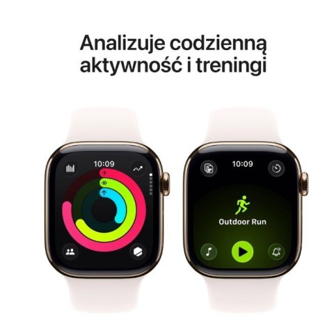 Watch Series 11 GPS + Cellular koperta 42 mm z tytanu w kolorze złotym, pasek sportowy w kolorze łagodnego różu - rozmiar S/M Watch Series 11 GPS + Cellular koperta 42 mm z tytanu w kolorze złotym, pasek sportowy w kolorze łagodnego różu - rozmiar S/M