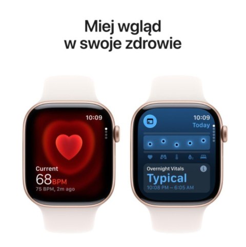 Watch Series 11 GPS, koperta 46 mm z aluminium w kolorze różowego złota, pasek sportowy w kolorze łagodnego różu - rozmiar S/M Watch Series 11 GPS, koperta 46 mm z aluminium w kolorze różowego złota, pasek sportowy w kolorze łagodnego różu - rozmiar S/M