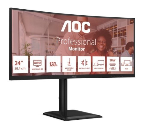Monitor CU34E4CV 34 cale 120Hz Curved VA HDMIx2 DP RJ45 HAS Głośniki Monitor CU34E4CV 34 cale 120Hz Curved VA HDMIx2 DP RJ45 HAS Głośniki