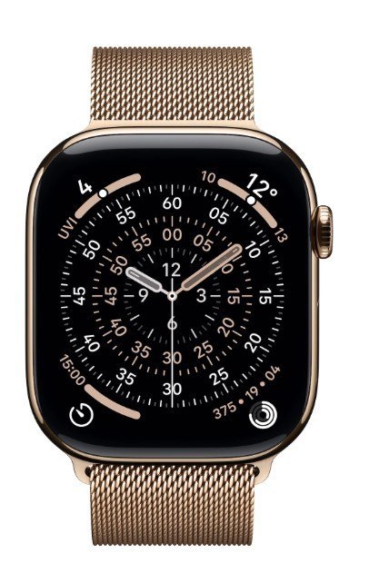 Watch Series 11 GPS + Cellular, koperta 42 mm z tytanu w kolorze złotym, bransoleta mediolańska w kolorze złotym Watch Series 11 GPS + Cellular, koperta 42 mm z tytanu w kolorze złotym, bransoleta mediolańska w kolorze złotym