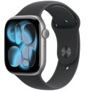 Watch Series 11 GPS+Cellular koperta 46 mm z aluminium w kolorze gwiezdnej szarości, pasek sportowy w kolorze czarnym - rozmiar 
