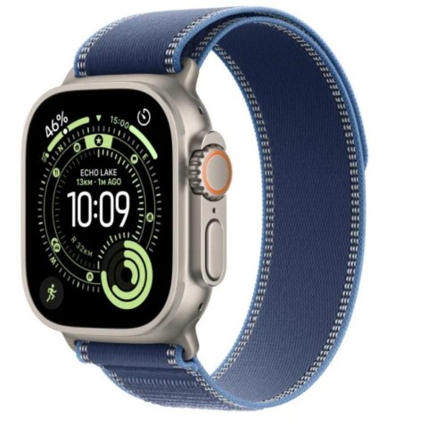 Watch Ultra 3 GPS + Cellular, koperta 49 mm z tytanu w kolorze naturalnym, opaska Trail w kolorze niebieskim/jaskrawoniebieskim 
