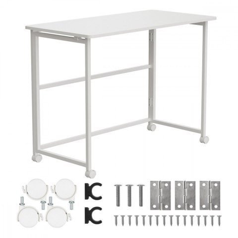 Biurko, stolik z kółkami MC-1250W 100x50 cm blat, max 50kg Białe Biurko, stolik z kółkami MC-1250W 100x50 cm blat, max 50kg Białe