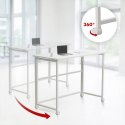 Biurko, stolik z kółkami MC-1250W 100x50 cm blat, max 50kg Białe