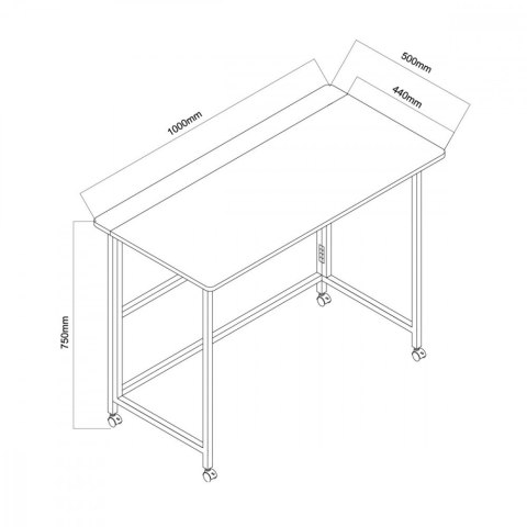 Biurko, stolik z kółkami MC-1250W 100x50 cm blat, max 50kg Białe Biurko, stolik z kółkami MC-1250W 100x50 cm blat, max 50kg Białe