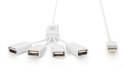 HUB/Koncentrator 4-portowy "Spider" USB 2.0 SuperSpeed, pasywny, Biały
