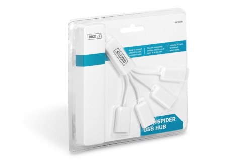 HUB/Koncentrator 4-portowy "Spider" USB 2.0 SuperSpeed, pasywny, Biały HUB/Koncentrator 4-portowy "Spider" USB 2.0 SuperSpeed, pasywny, Biały