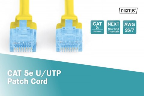 Patch cord U/UTP kat.5e PVC 2m żółty Patch cord U/UTP kat.5e PVC 2m żółty