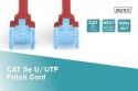 Patch cord U/UTP kat.5e PVC 5m czerwony