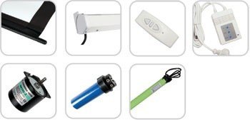 Ekran projekcyjny elektryczny MC-561 135 300x168cm 16:9 sterowanie ścienne i z pilota