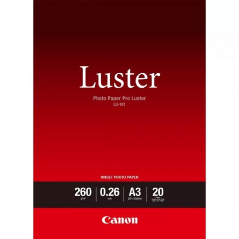 Papier Canon LU-101 z połyskiem Photo Paper Pro A3 20 arkuszy 6211B007 Papier Canon LU-101 z połyskiem Photo Paper Pro A3 20 arkuszy 6211B007