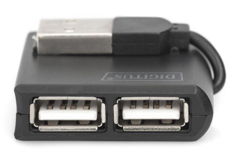 HUB/Koncentrator mini 4-portowy USB 2.0 SuperSpeed, pasywny, czarny HUB/Koncentrator mini 4-portowy USB 2.0 SuperSpeed, pasywny, czarny
