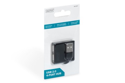 HUB/Koncentrator mini 4-portowy USB 2.0 SuperSpeed, pasywny, czarny HUB/Koncentrator mini 4-portowy USB 2.0 SuperSpeed, pasywny, czarny
