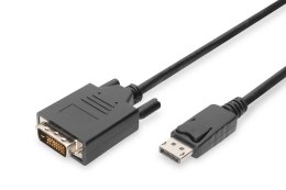 Kabel adapter Displayport z zatrzaskiem 1080p 60Hz FHD Typ DP/DVI-D (24+1) M/M 1m Czarny