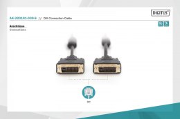 Kabel połączeniowy DVI-D DualLink WQXGA 30Hz Typ DVI-D (24+1)/DVI-D (24+1) M/M 3m Czarny