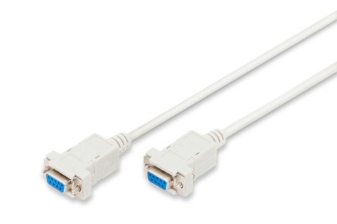 Kabel połączeniowy RS232 null-modem Typ DSUB9/DSUB9 Ż/Ż 1,8m Szary