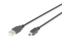 Kabel połączeniowy USB 2.0 HighSpeed "Canon" Typ USB A/miniUSB B (5pin) M/M 1m Czarny