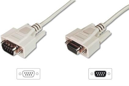 Kabel przedłużający RS232 1:1 Typ DSUB9/DSUB9 M/Ż szary 2m Kabel przedłużający RS232 1:1 Typ DSUB9/DSUB9 M/Ż szary 2m