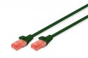 Patch cord U/UTP kat.6 PVC 0,5m Zielony