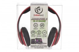 Stereo słuchawki z mikrofonem 4pin mini jack AUDIOFEEL2 Czerwone
