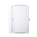 Szafa wisząca dwusekcyjna 19 15U 759/600/600mm, drzwi szklane, szara (RAL 7035), zmontowana