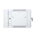 Szafa wisząca dwusekcyjna 19 6U 368/600/550mm, drzwi szklane, szara (RAL7035), zmontowana