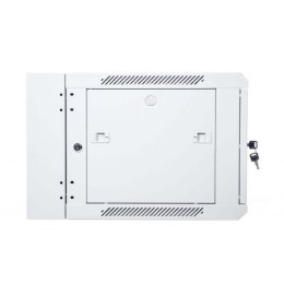 Szafa wisząca dwusekcyjna 19 6U 368/600/550mm, drzwi szklane, szara (RAL7035), zmontowana