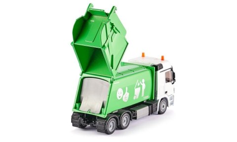 Śmieciarka z kontenerem na śmieci