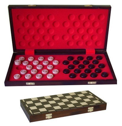 Warcaby drewniane stupolowe