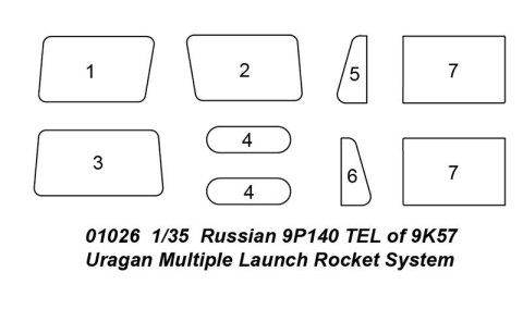 Model plastikowy Russian 9p140 TEL of 9K57 Uragan Multiple Launch Rocket System