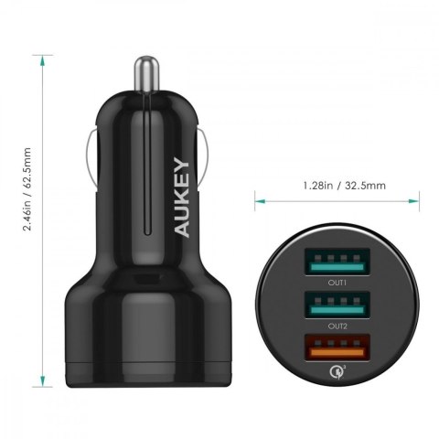 CC-T11 ładowarka samochodowa 3xUSB Quick Charge 3.0 | 7.8A | 42W + kabel USB-C CC-T11 ładowarka samochodowa 3xUSB Quick Charge 3.0 | 7.8A | 42W + kabel USB-C