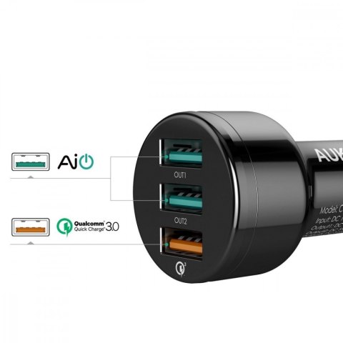 CC-T11 ładowarka samochodowa 3xUSB Quick Charge 3.0 | 7.8A | 42W + kabel USB-C CC-T11 ładowarka samochodowa 3xUSB Quick Charge 3.0 | 7.8A | 42W + kabel USB-C