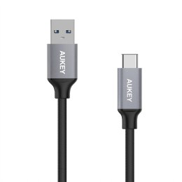 CB-CD3 kabel USB-C - USB-A 2m 60W PD 3A 20V nylonowy oplot czarny