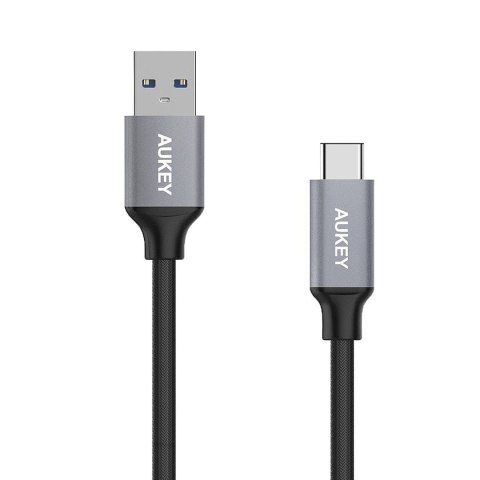 CB-CD3 kabel USB-C - USB-A 2m 60W PD 3A 20V nylonowy oplot czarny