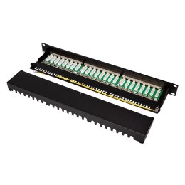 Patchpanel CAT6A 19' 24 porty, STP, czarny