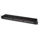 Patchpanel CAT6A 19' 24 porty, STP, czarny