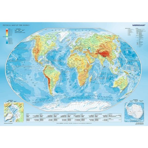 Puzzle 1000 elementów Mapa fizyczna świata