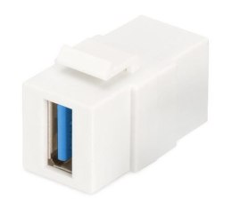 Moduł Keystone USB 3.0, łącznik do gniazd i pustych paneli, żeński/żeński, Biały