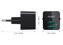 PA-U32 Black Mini ładowarka sieciowa 2xUSB AiPower 4.8A 12W