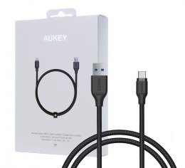 CB-AC1 kabel USB-C - USB-A 1.2m 60W PD 3A 5Gbps 20V FCP AFC Quick Charge nylonowy oplot czarny