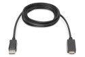 Kabel adapter DisplayPort 1.2 z zatrzaskiem 4K 60Hz UHD Typ DP/HDMI A M/M 1m Czarny